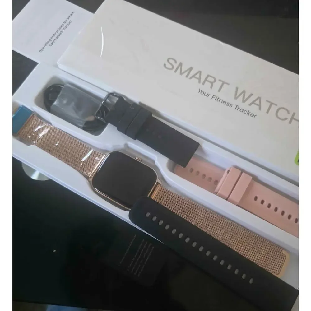 Smart Watch for Women Android/iPhone: Fitness Tracker Rose Gold IP68 Waterproof.